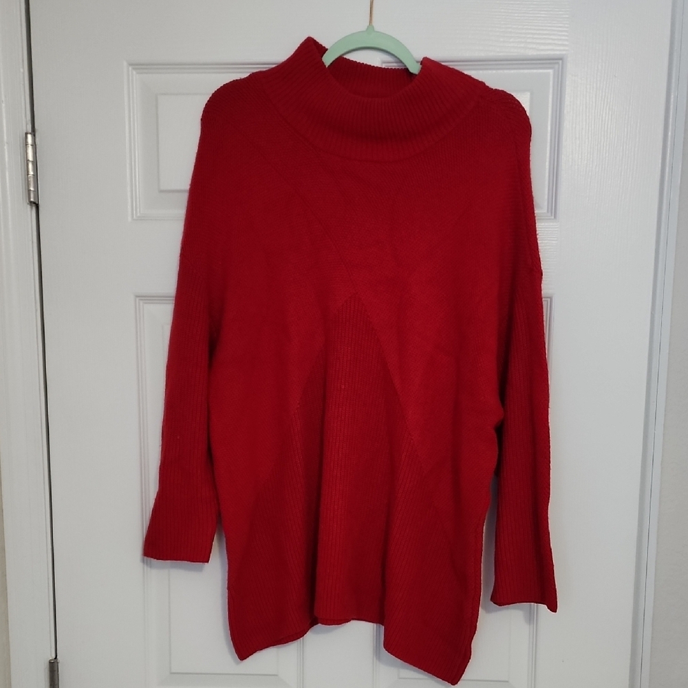 Elegant Red Turtleneck Sweater for Women